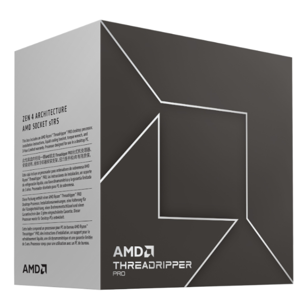 AMD Threadripper Pro CPU packaging on a white background