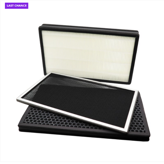 Set of air filter components on a white background with 'Last Chance' label.