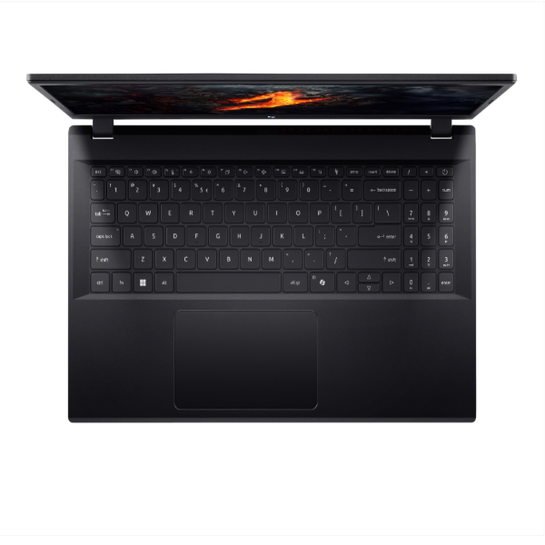 Black laptop on a white background