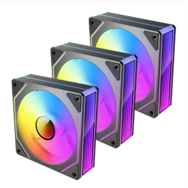 Antec VISION PWM 120mm ARGB Reverse Infinity Mirror Case Fan 3 Pack Black
