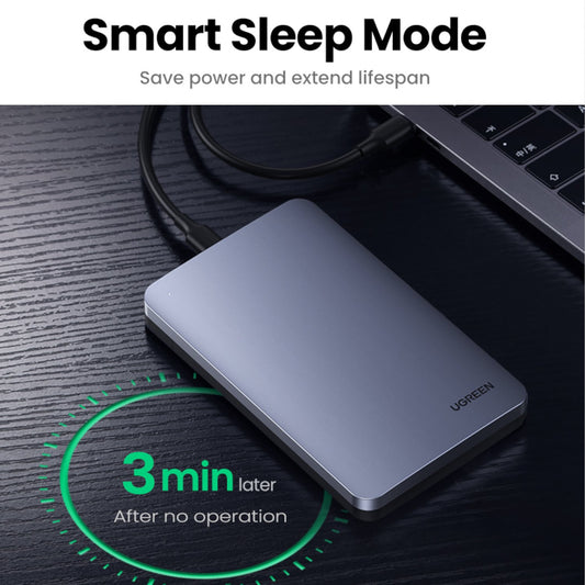 UGreen CM300 2.5 inch USB Type-C Hard Drive Enclosure - Silver