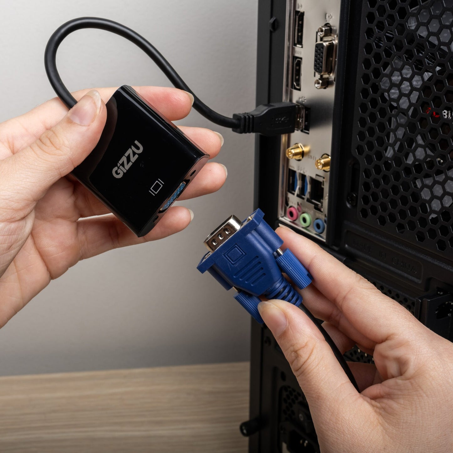 Gizzu 1080P HDMI to VGA Adapter with Audio