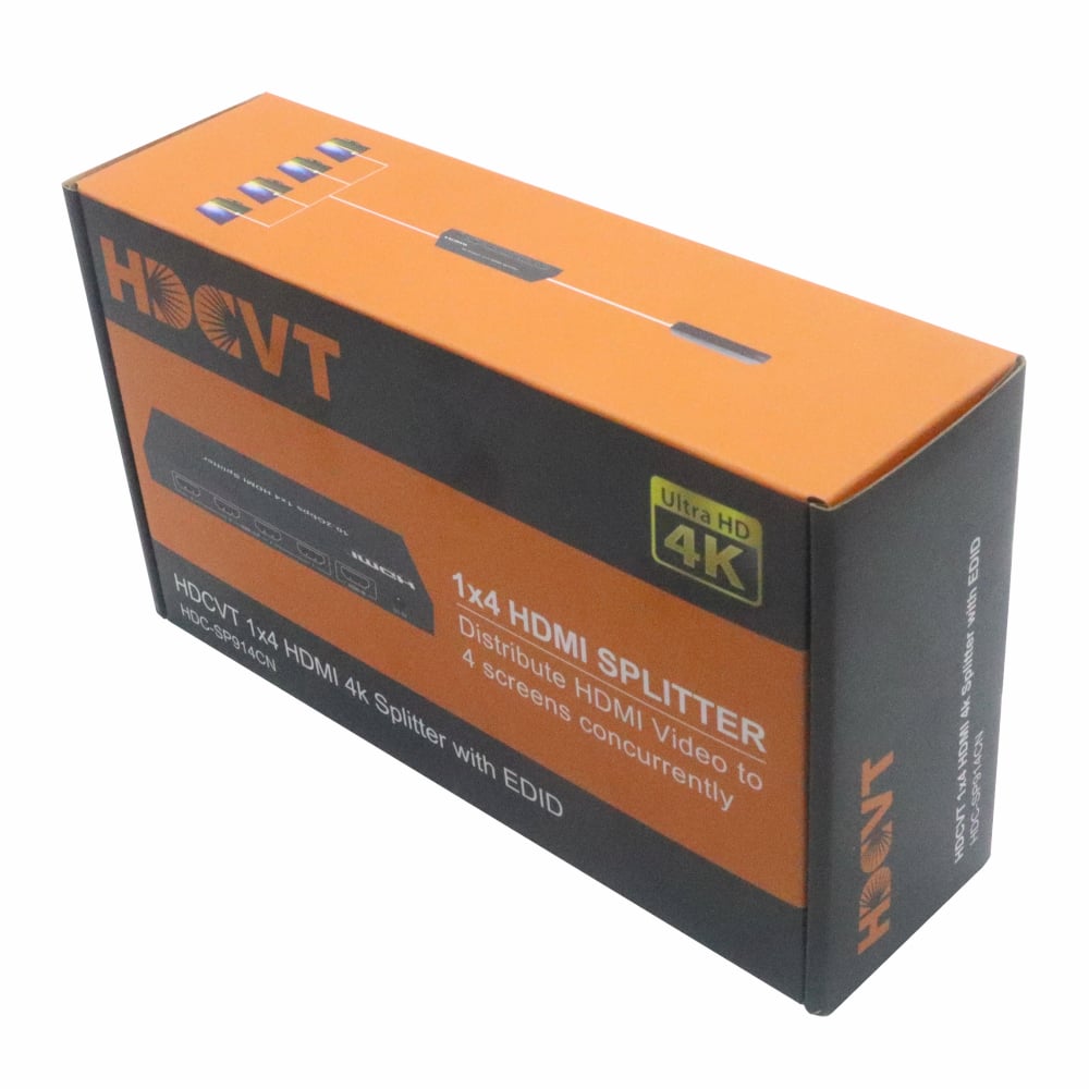 HDCVT 1x4 HDMI 1.4 Splitter 4K with EDID Management