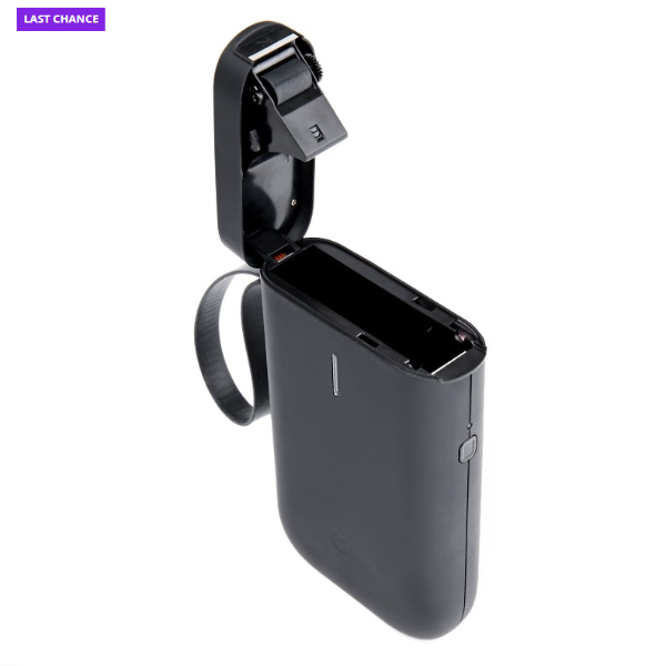 Black electronic device with a USB connection on a white background