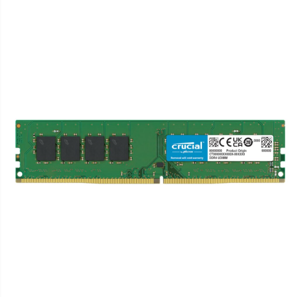 Crucial RAM module on a white background