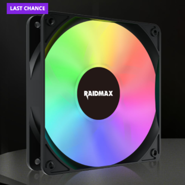 Raidmax NVX120FBDC4 120mm 3pin ARGB 4in1 Fan - Black