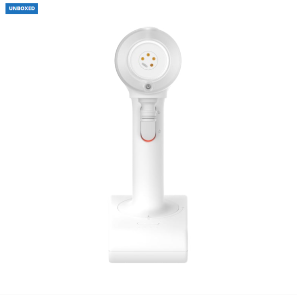 White handheld vacuum cleaner on a white background with 'Unboxed' branding.