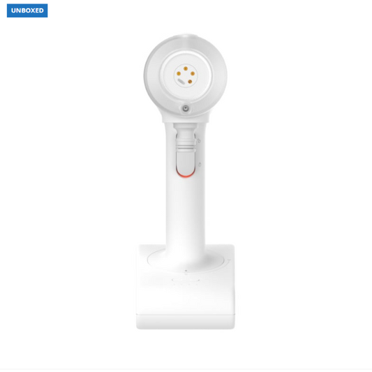 White handheld vacuum cleaner on a white background with 'Unboxed' branding.