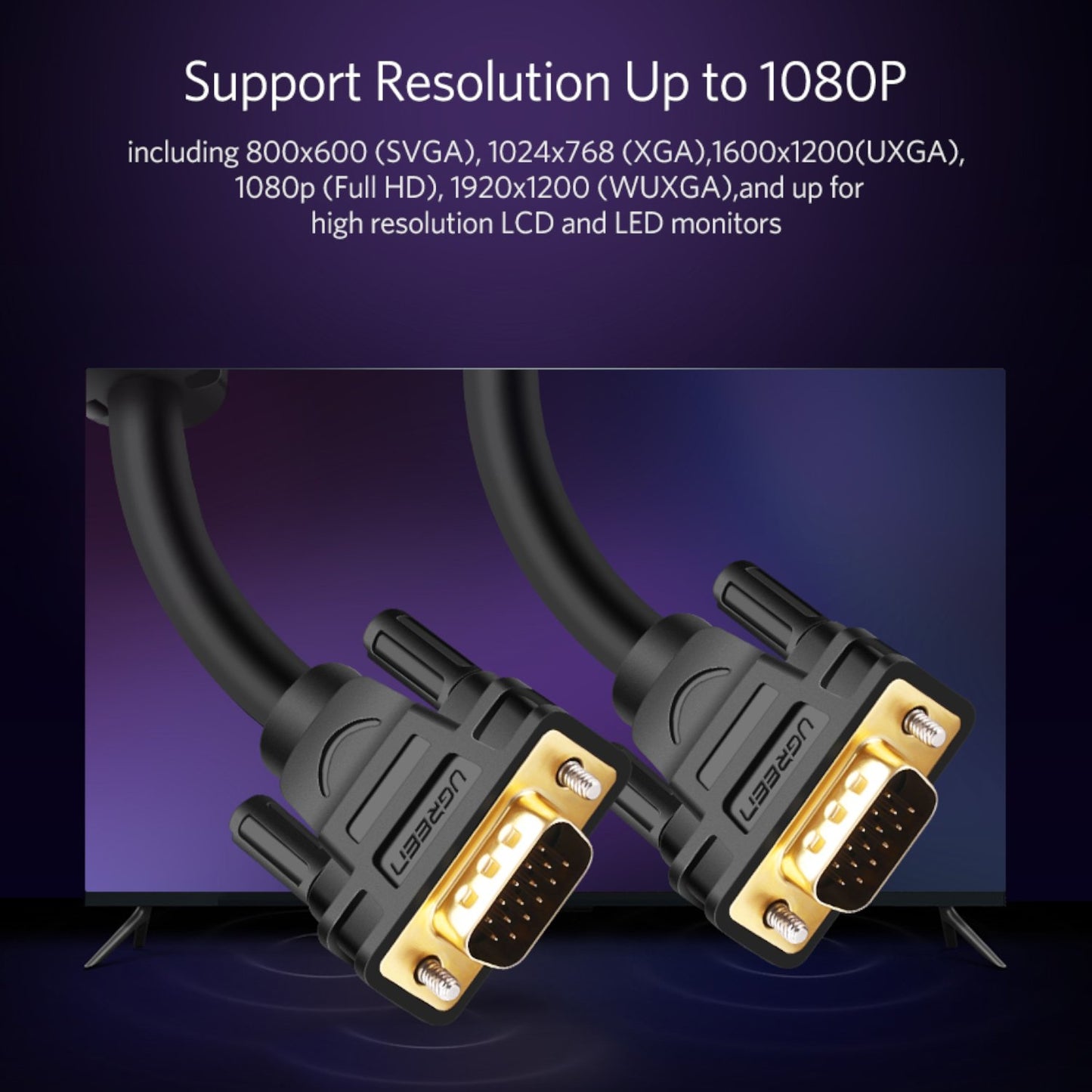 UGreen VG101 VGA Male to Male Cable 1.5M