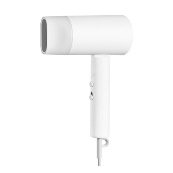 White hair dryer on a white background