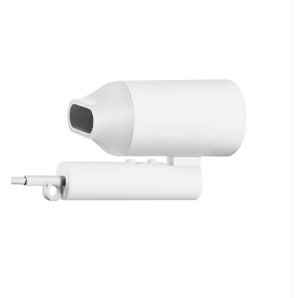 White hair dryer on a white background