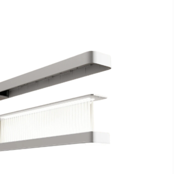 Two modern ceiling lights on a white background