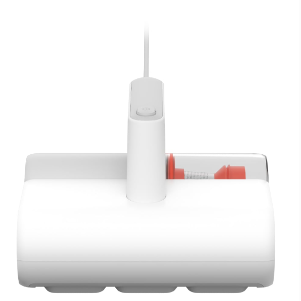 White cleaning tool with a red component on a white background