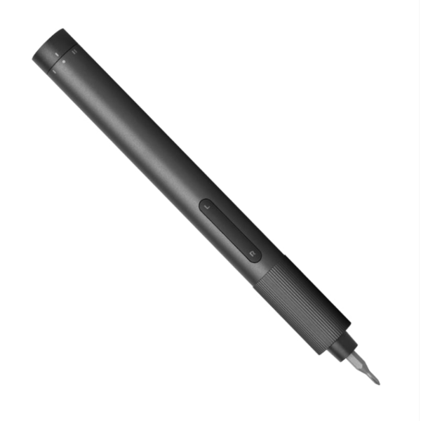 Black stylus pen on a white background
