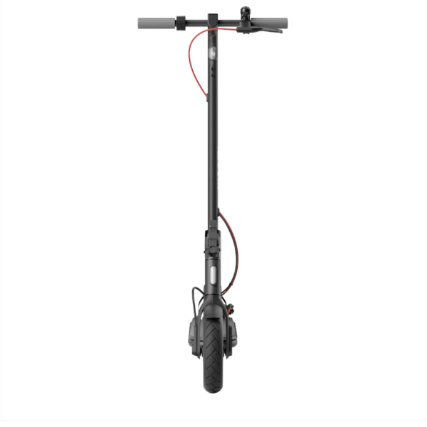 Black electric scooter on a white background