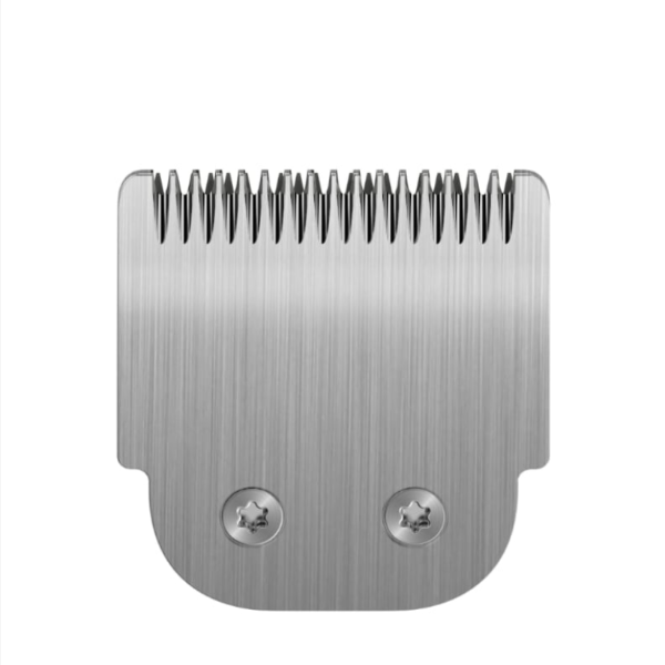 Metallic hair clipper comb on a white background