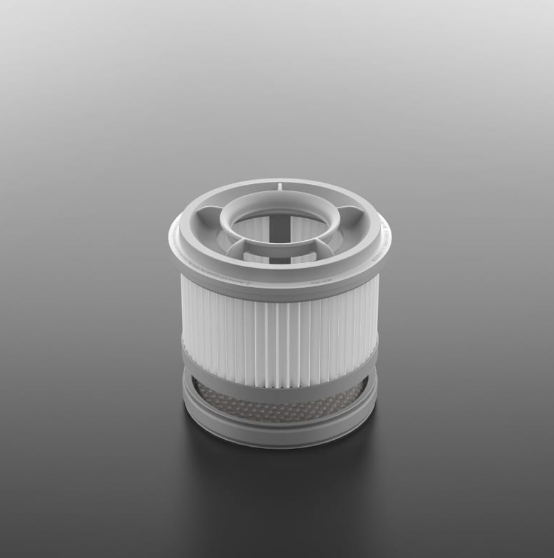 Gray cylindrical filter on a gradient gray background