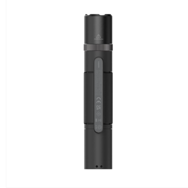 Black flashlight on a white background