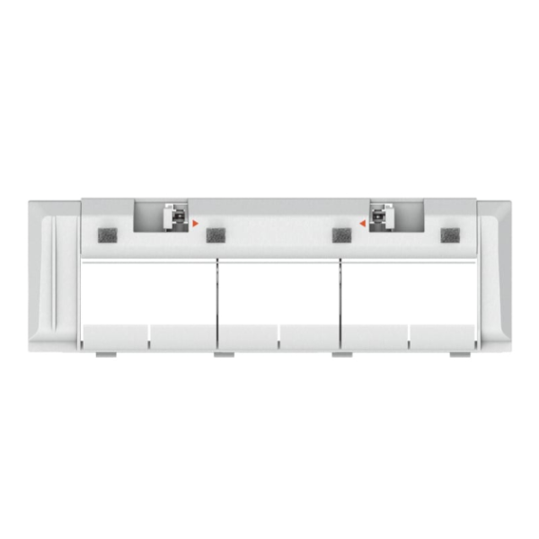 Rectangular metal frame with glass panels on a white background