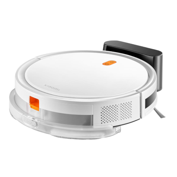 Robotic vacuum cleaner on a white background