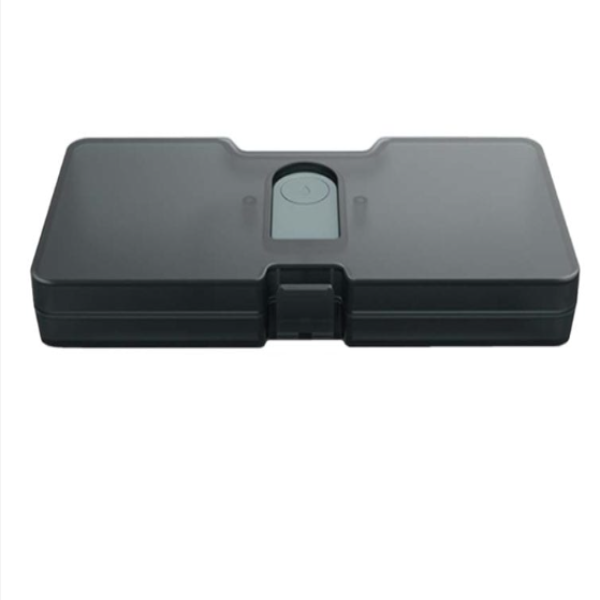 Black rectangular case with a smaller inner compartment on a white background