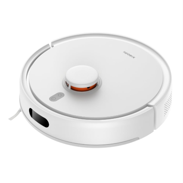 Robotic vacuum cleaner on a white background