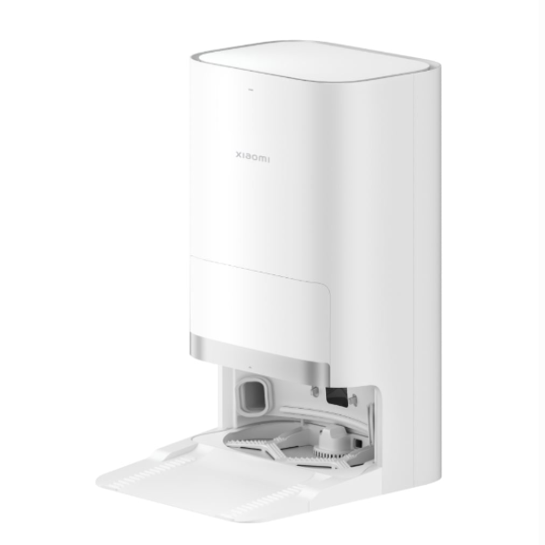 White wall-mounted device with a brand logo on a white background
