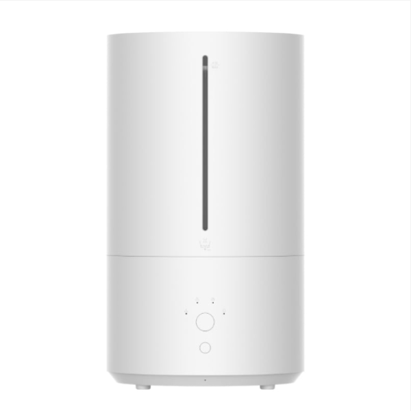 White humidifier with a black light on a white background