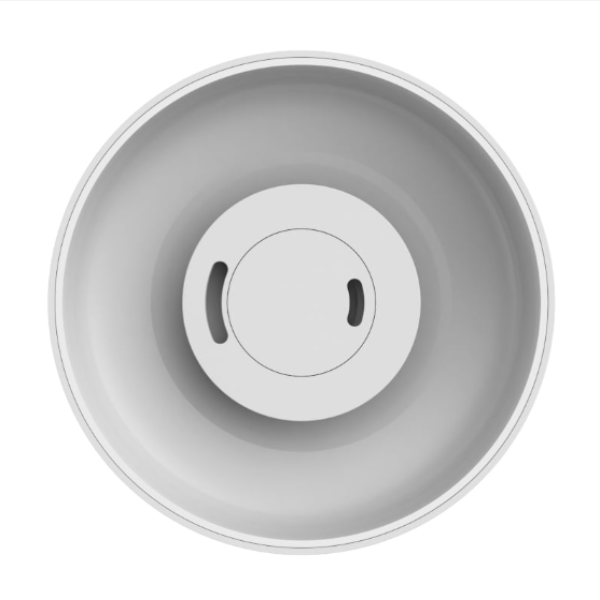 Gray bowl with a white base on a white background
