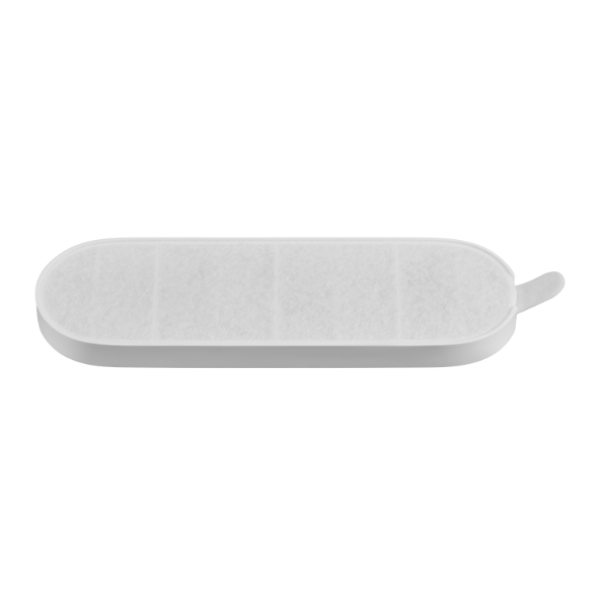 White ceramic serving board with handle on a white background