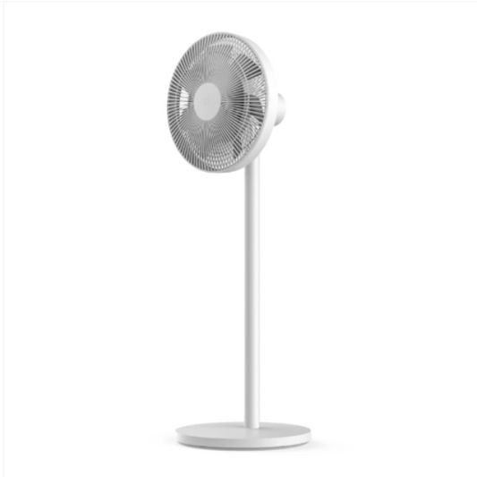 White standing fan on a white background