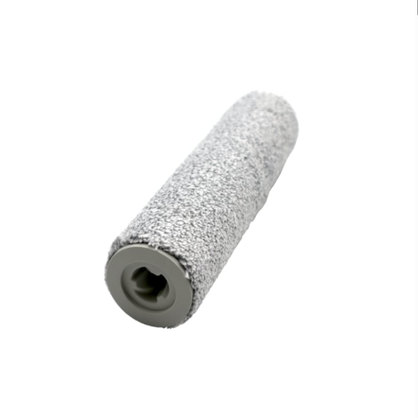 Gray textured roller on a white background