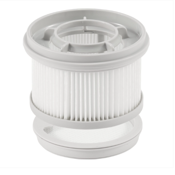 White vacuum filter on a white background