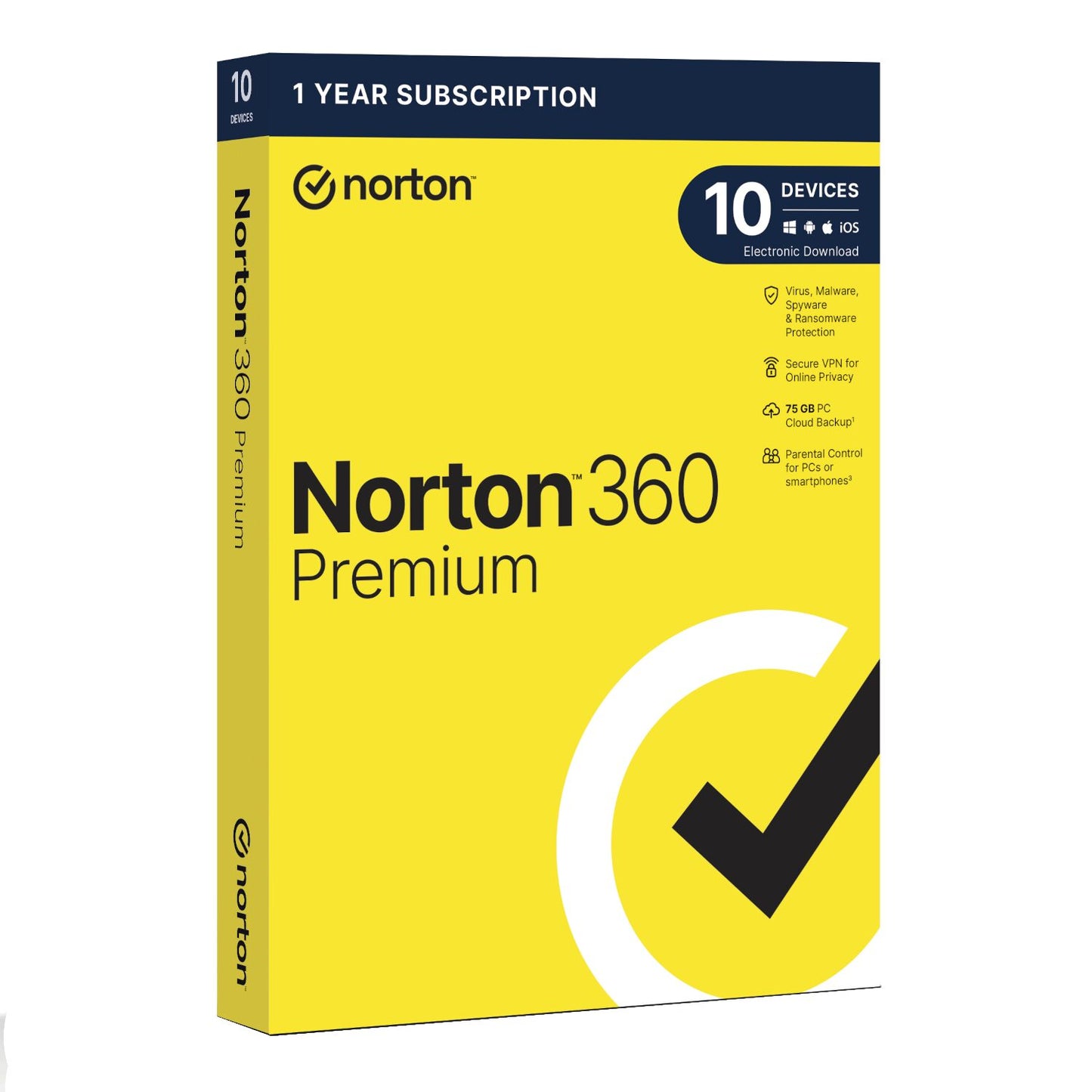 Norton 360 Premium 75GB – 10 Devices (Physical Package)