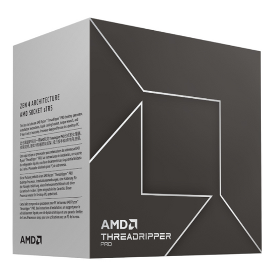 AMD Threadripper Pro CPU packaging on a white background