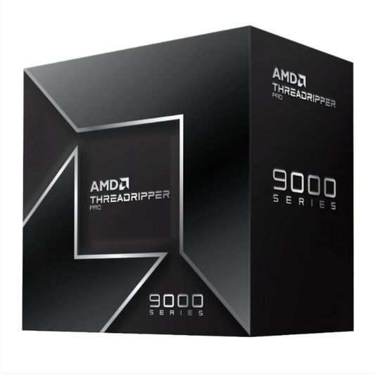 AMD Threadripper Pro 9000 Series packaging on a white background