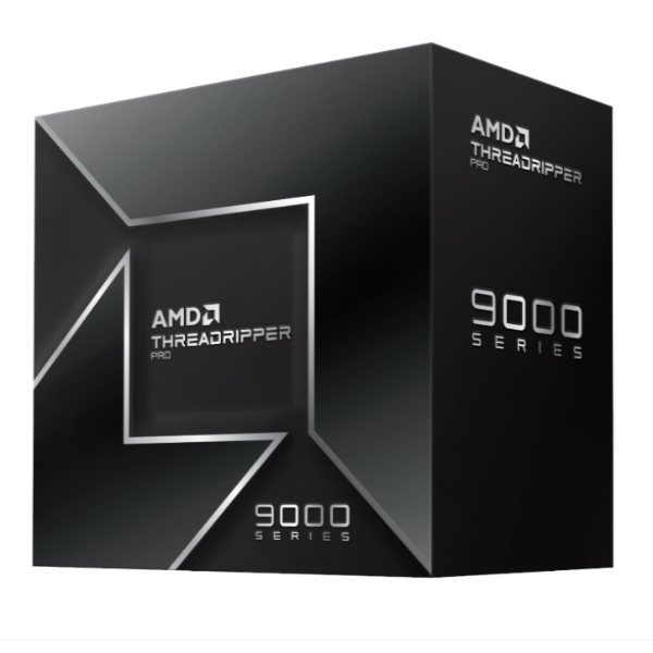 AMD Threadripper Pro 9000 Series CPU packaging on a white background