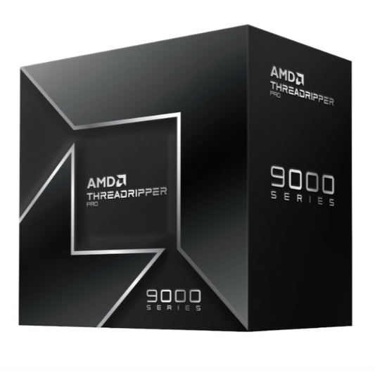 AMD Threadripper Pro 9000 Series CPU packaging on a white background