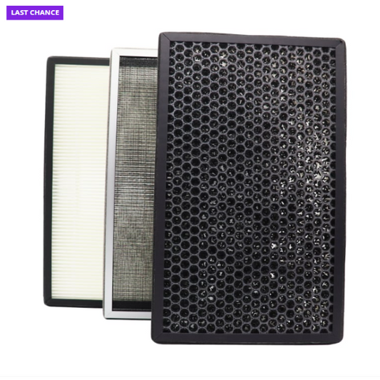 Three air filter cartridges on a white background with 'Last Chance' label.