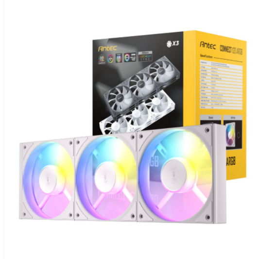 Antec Connect 120 ARGB PWM Fan 3 Pack - White