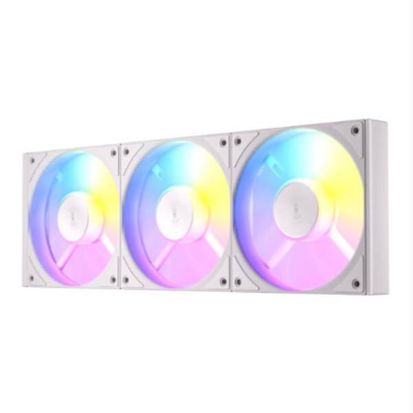Triple RGB fan on a white background