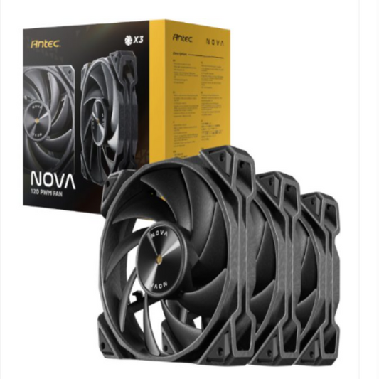 Antec NOVA 120 PWM Fan 3 Pack with Speed Controller - Black