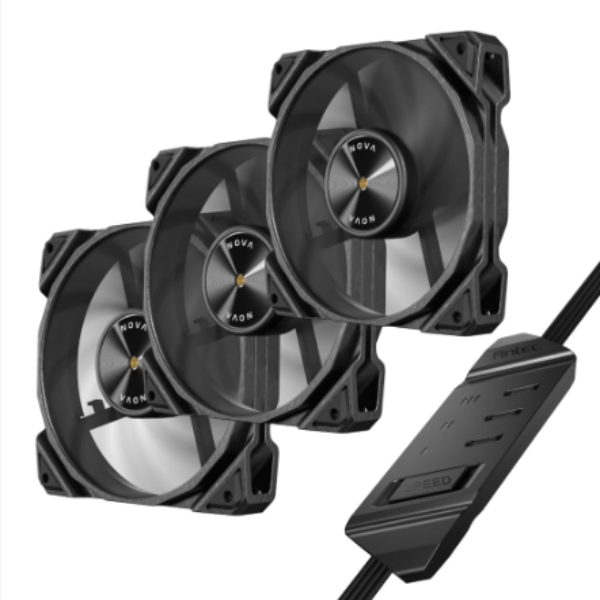 Antec NOVA 120 PWM Fan 3 Pack with Speed Controller - Black