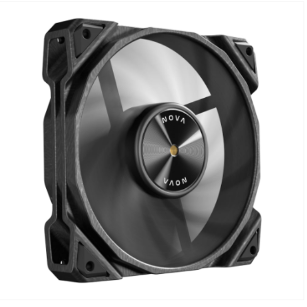 Computer fan with 'NOVA' branding on a white background