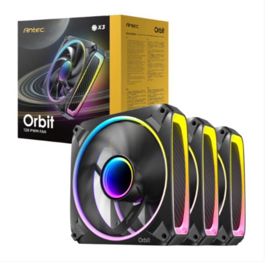 Antec ORBIT PWM 120mm ARGB Fan 3 Pack - Black
