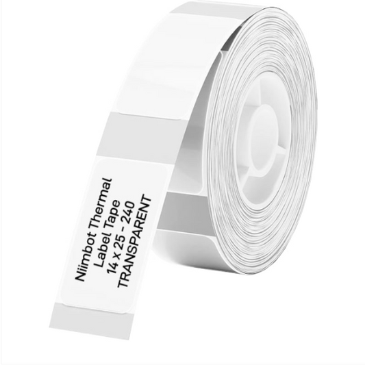 NIIMBOT D11/D110/D101/H1S Thermal Label 14x25mm - 240 Labels Per Roll - Transparent