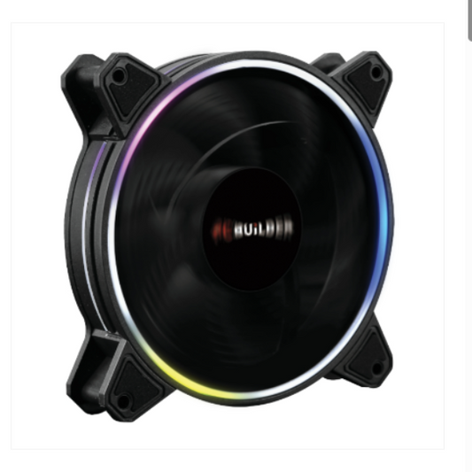 RGB LED fan with visible brand logo on a white background