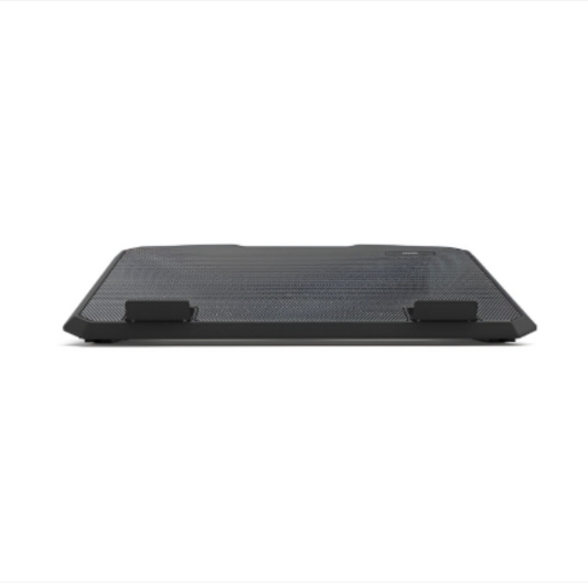 Black laptop cooling pad on a white background