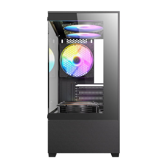 Antec VCX100M RGB Elite ATX, Micro-ATX, ITX Mini Tower Gaming Chassis – Black