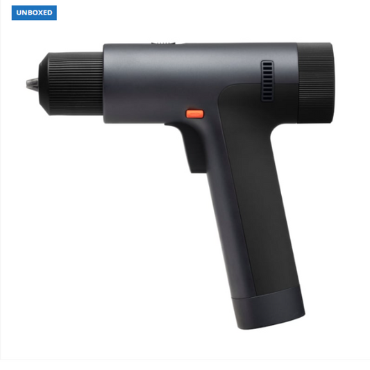 Black hot air gun on a white background with 'UNBOXED' label.